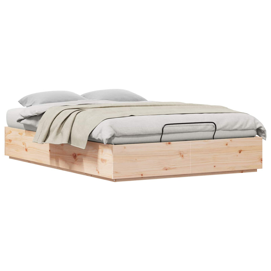 Ottoman Bedframe Naturel 140 x 190 cm Massief grenenhout