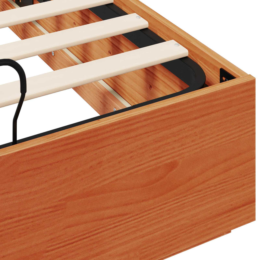 Ottoman Bedframe Wasbruin 120 x 200 cm Massief grenenhout