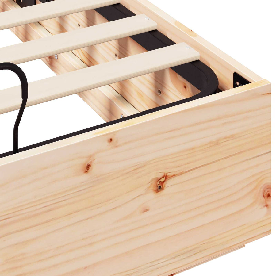 Ottoman Bedframe Naturel 140 x 200 cm Massief grenenhout