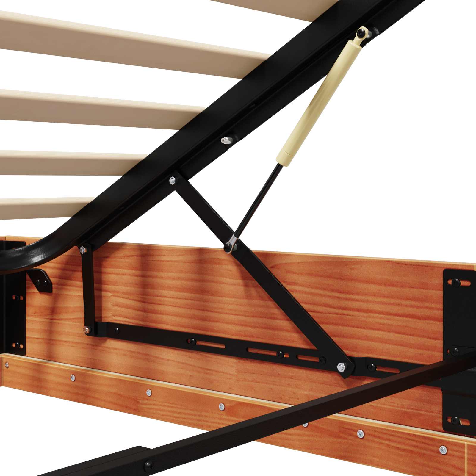 Ottoman Bedframe Wasbruin 140 x 200 cm Massief grenenhout