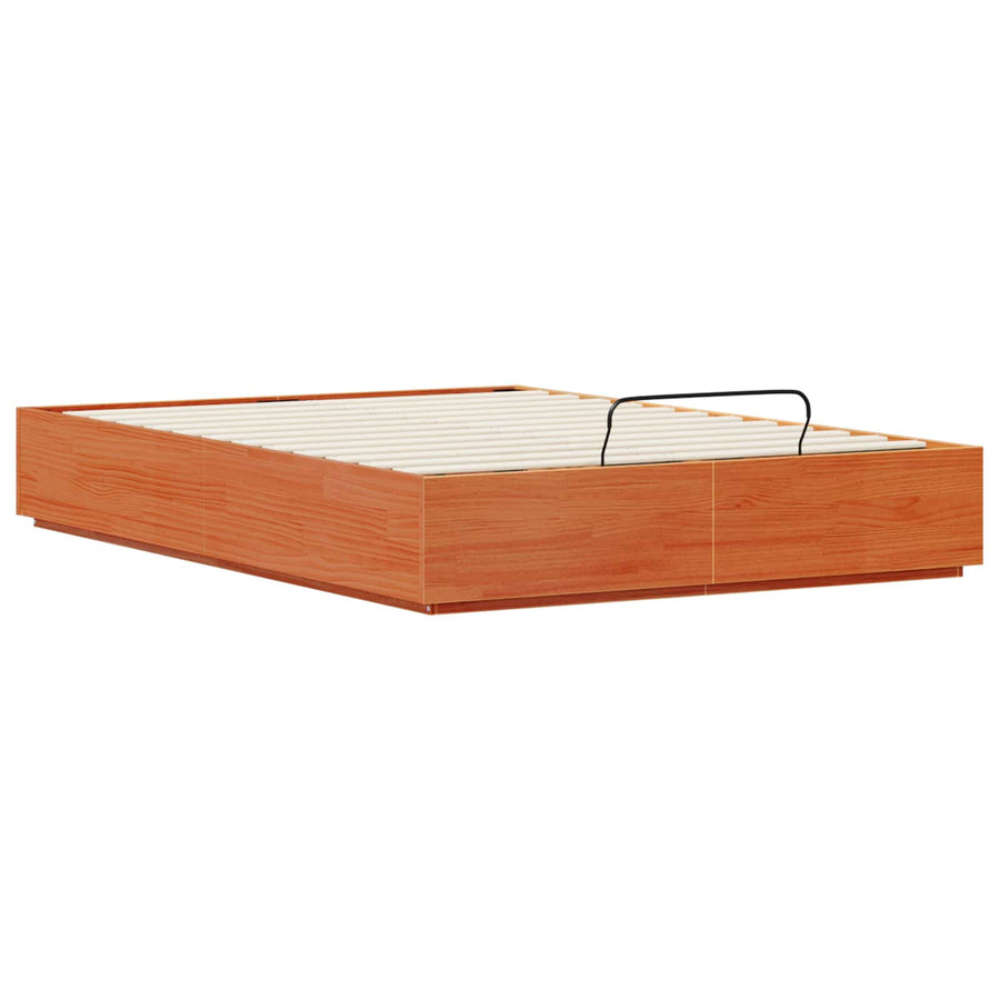 Ottoman Bedframe Wasbruin 140 x 200 cm Massief grenenhout