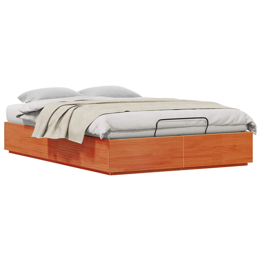 Ottoman Bedframe Wasbruin 140 x 200 cm Massief grenenhout