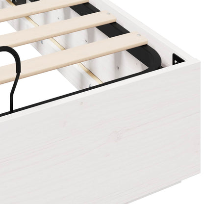 Ottoman Bedframe Wit 150 x 200 cm Massief grenenhout