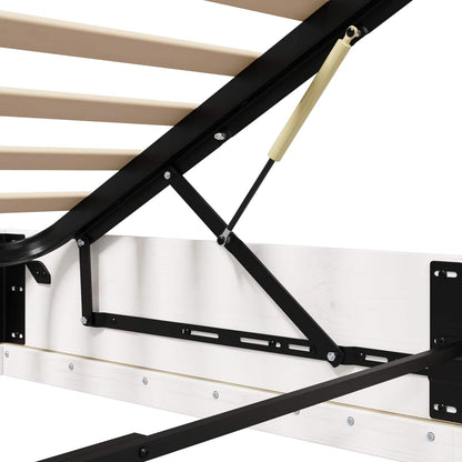 Ottoman Bedframe Wit 150 x 200 cm Massief grenenhout