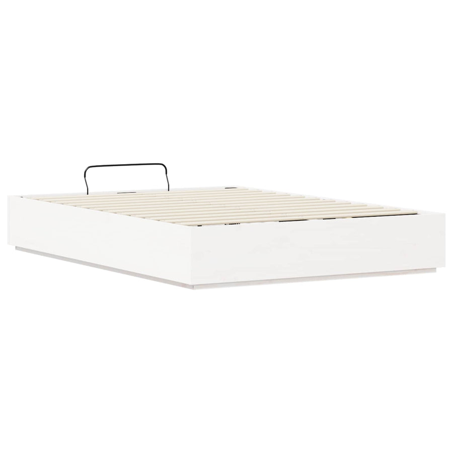 Ottoman Bedframe Wit 150 x 200 cm Massief grenenhout