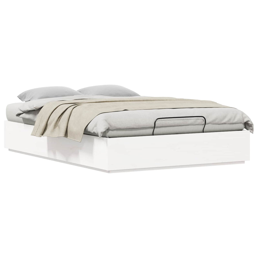 Ottoman Bedframe Wit 160 x 200 cm Massief grenenhout