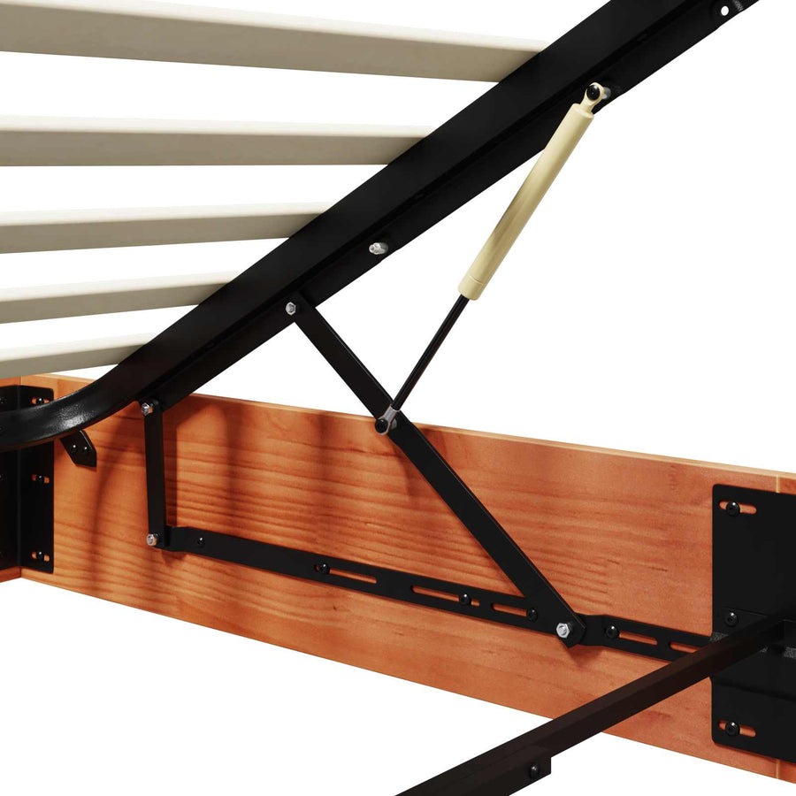 Ottoman Bedframe met Opslag Wasbruin 75 x 190 cm