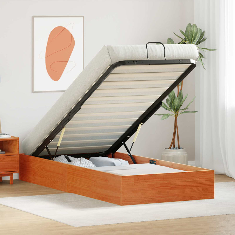 Ottoman Bedframe met Opslag Wasbruin 75 x 190 cm