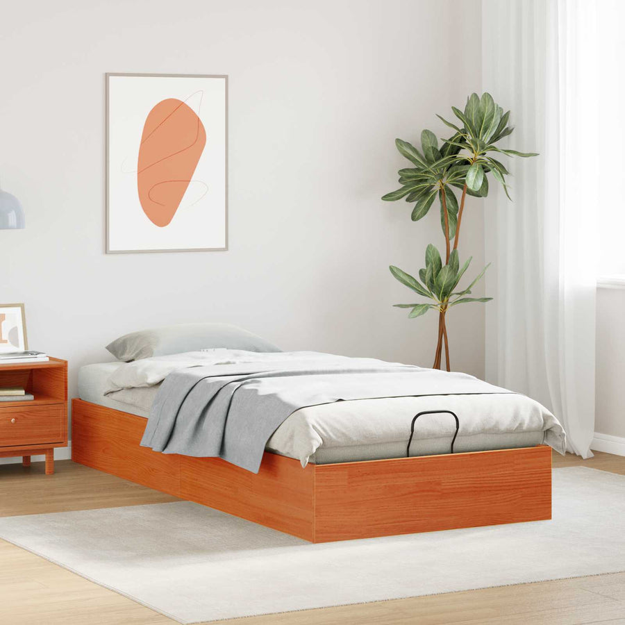 Ottoman Bedframe met Opslag Wasbruin 75 x 190 cm