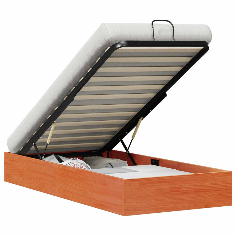 Ottoman Bedframe met Opslag Wasbruin 75 x 190 cm