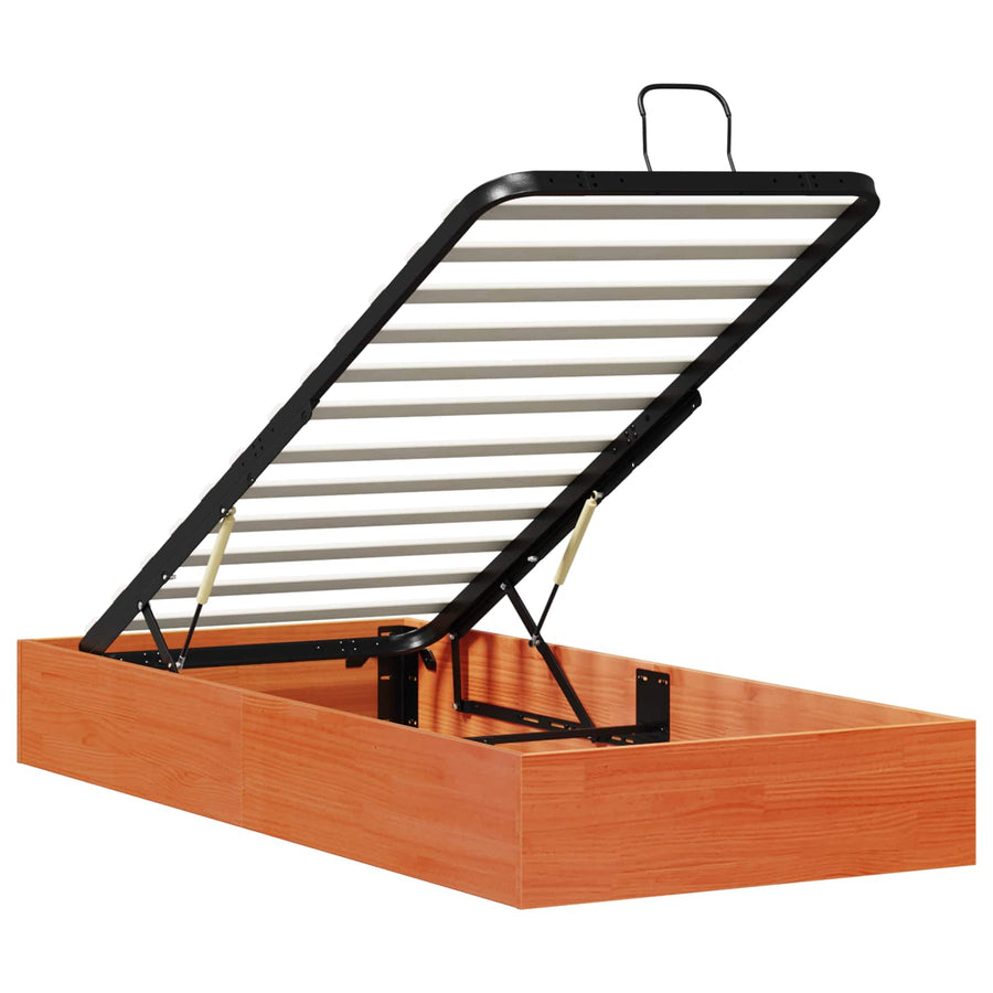 Ottoman Bedframe met Opslag Wasbruin 75 x 190 cm