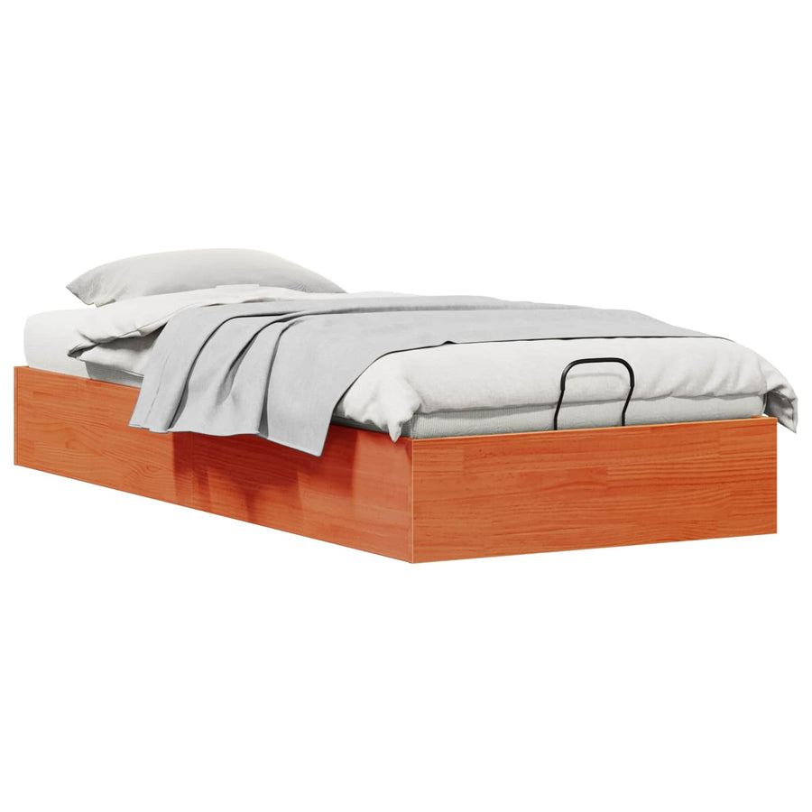 Ottoman Bedframe met Opslag Wasbruin 75 x 190 cm