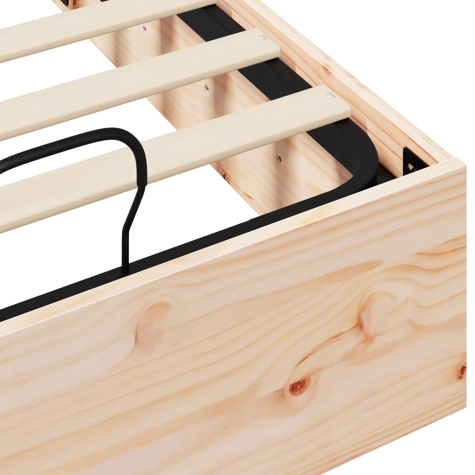 Ottoman Bedframe met Opslag Naturel 90 x 190 cm