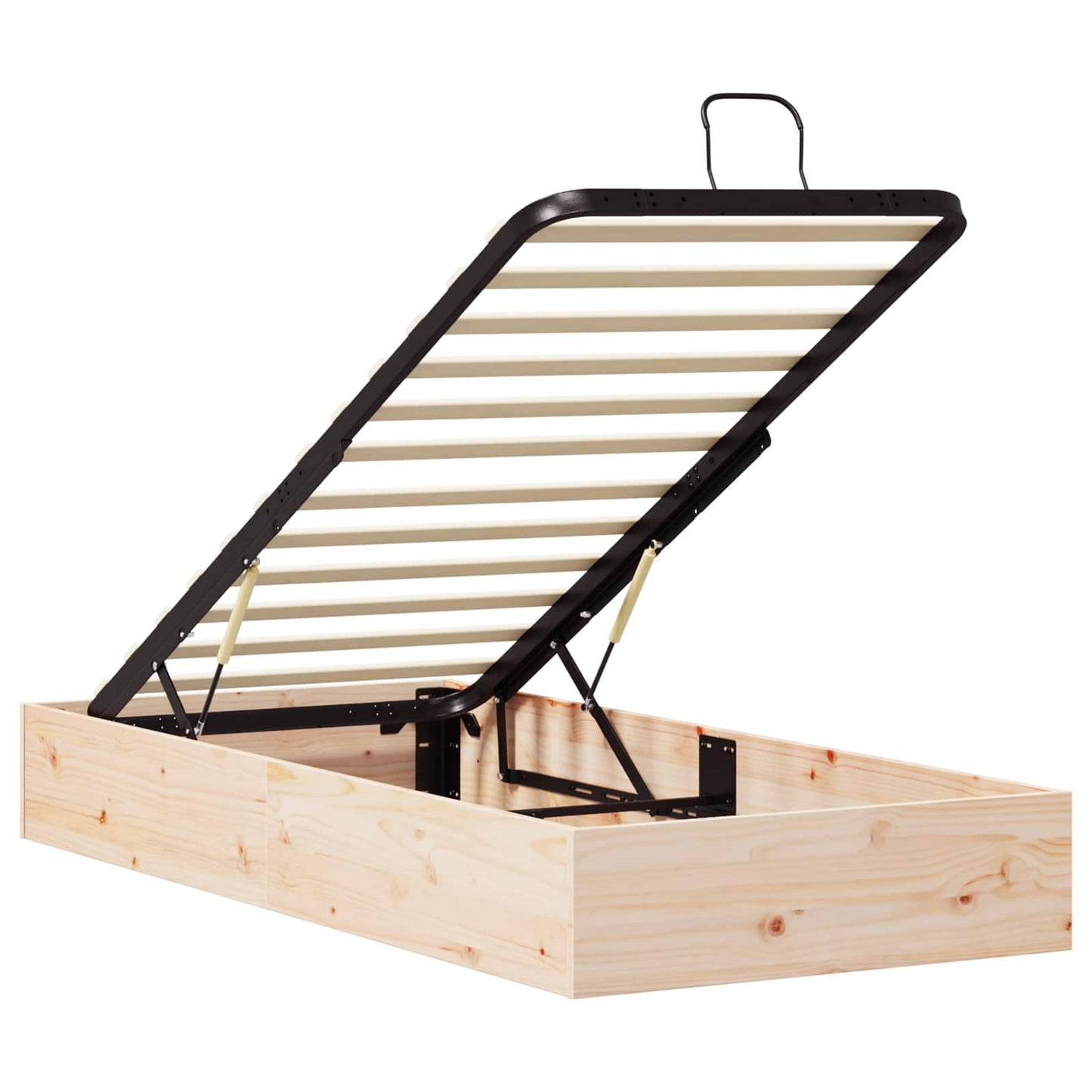 Ottoman Bedframe met Opslag Naturel 90 x 190 cm