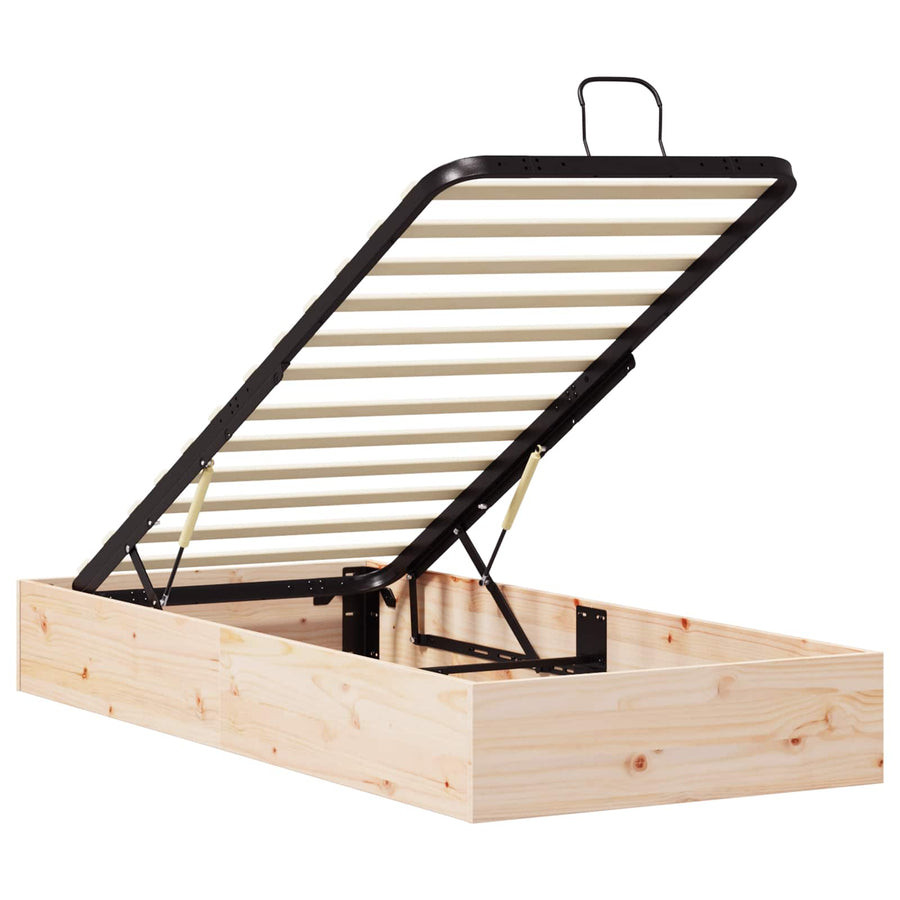 Ottoman Bedframe met Opslag Naturel 90 x 190 cm