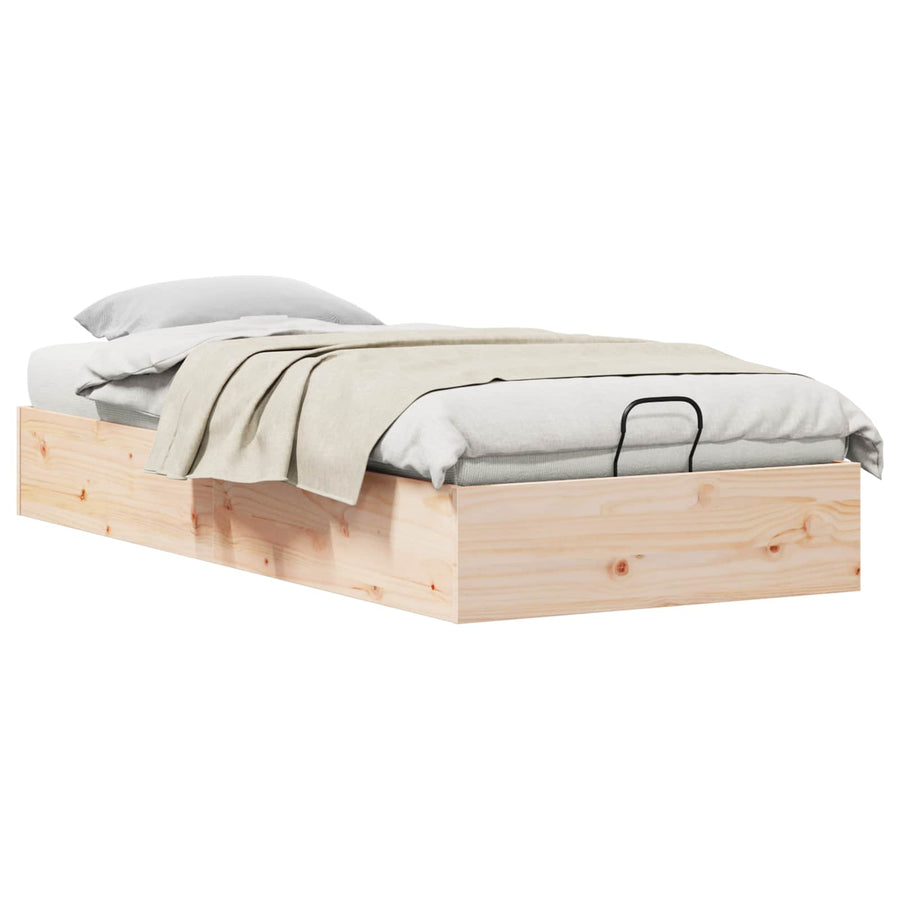 Ottoman Bedframe met Opslag Naturel 90 x 190 cm