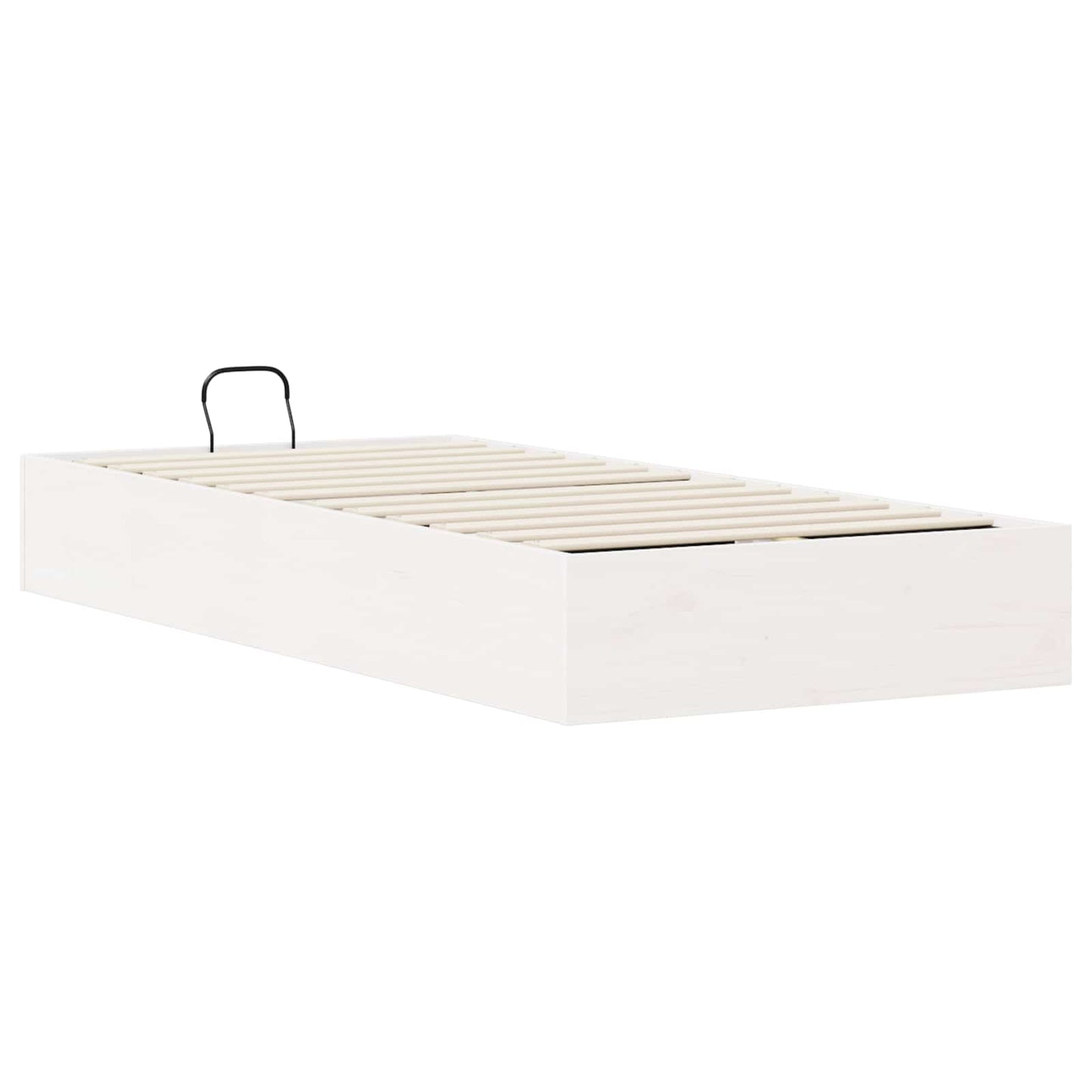 Ottoman Bedframe met Opslag Wit 90 x 190 cm Massief grenenhout