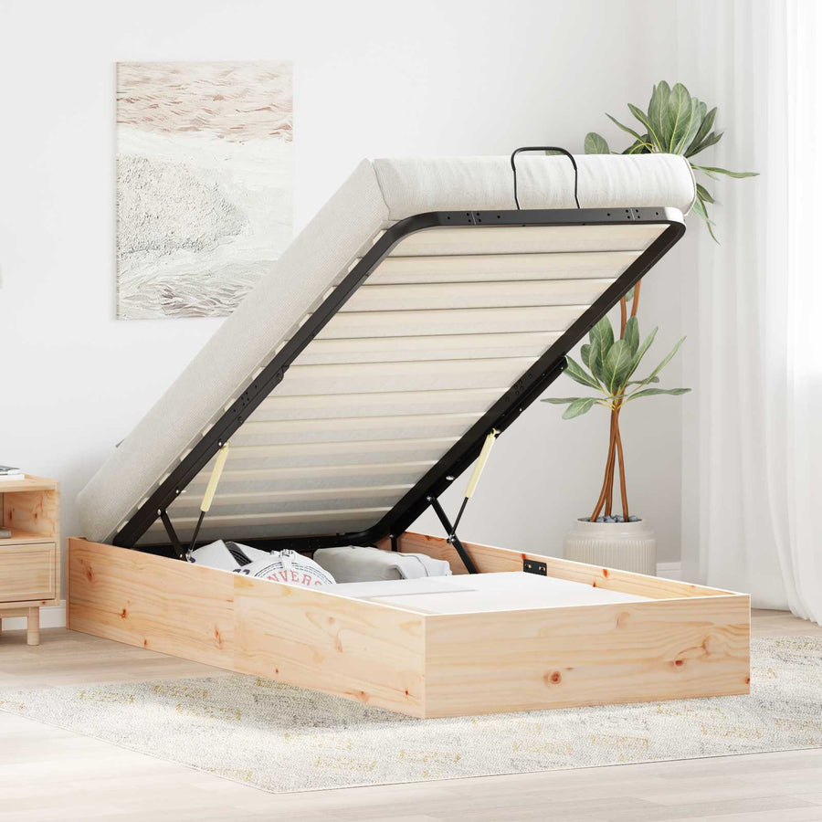 Ottoman Bedframe met Opslag Naturel 80 x 200 cm