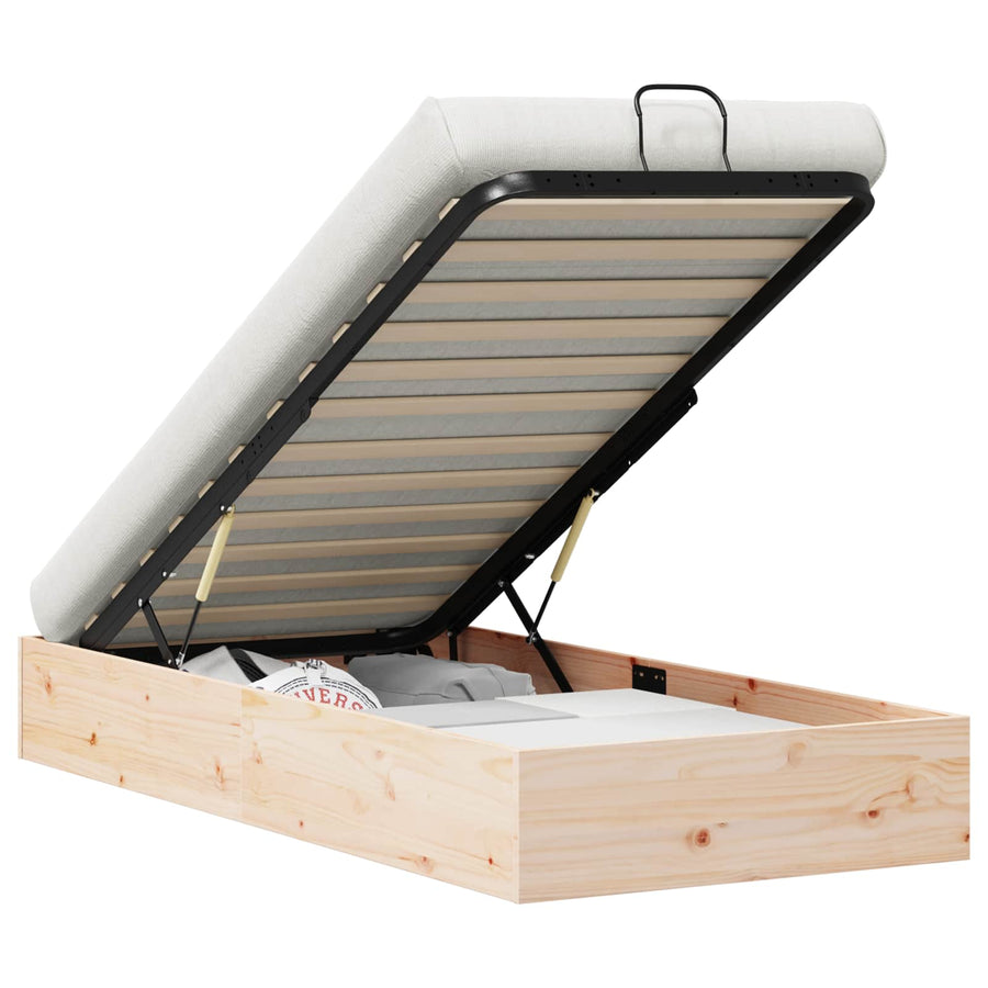 Ottoman Bedframe met Opslag Naturel 80 x 200 cm