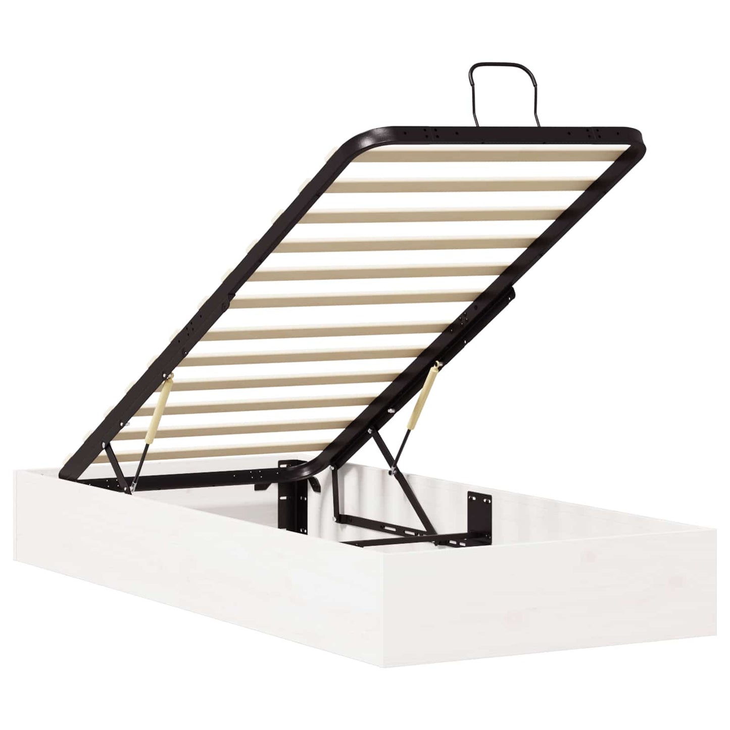 Ottoman Bedframe met Opslag Wit 80 x 200 cm Massief grenenhout