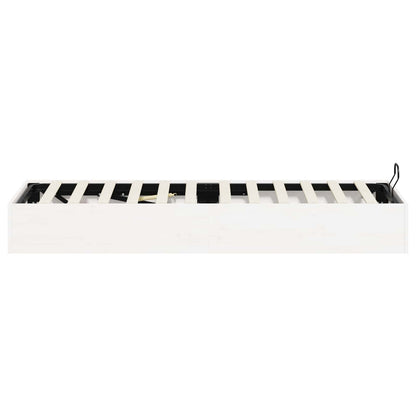 Ottoman Bedframe met Opslag Wit 80 x 200 cm Massief grenenhout