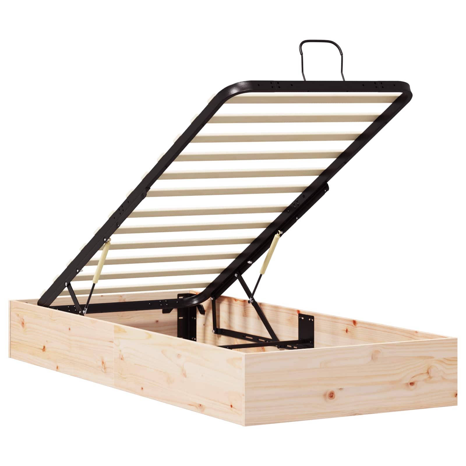 Ottoman Bedframe met Opslag Naturel 90 x 200 cm