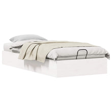 Ottoman Bedframe met Opslag Wit 90 x 200 cm Massief grenenhout