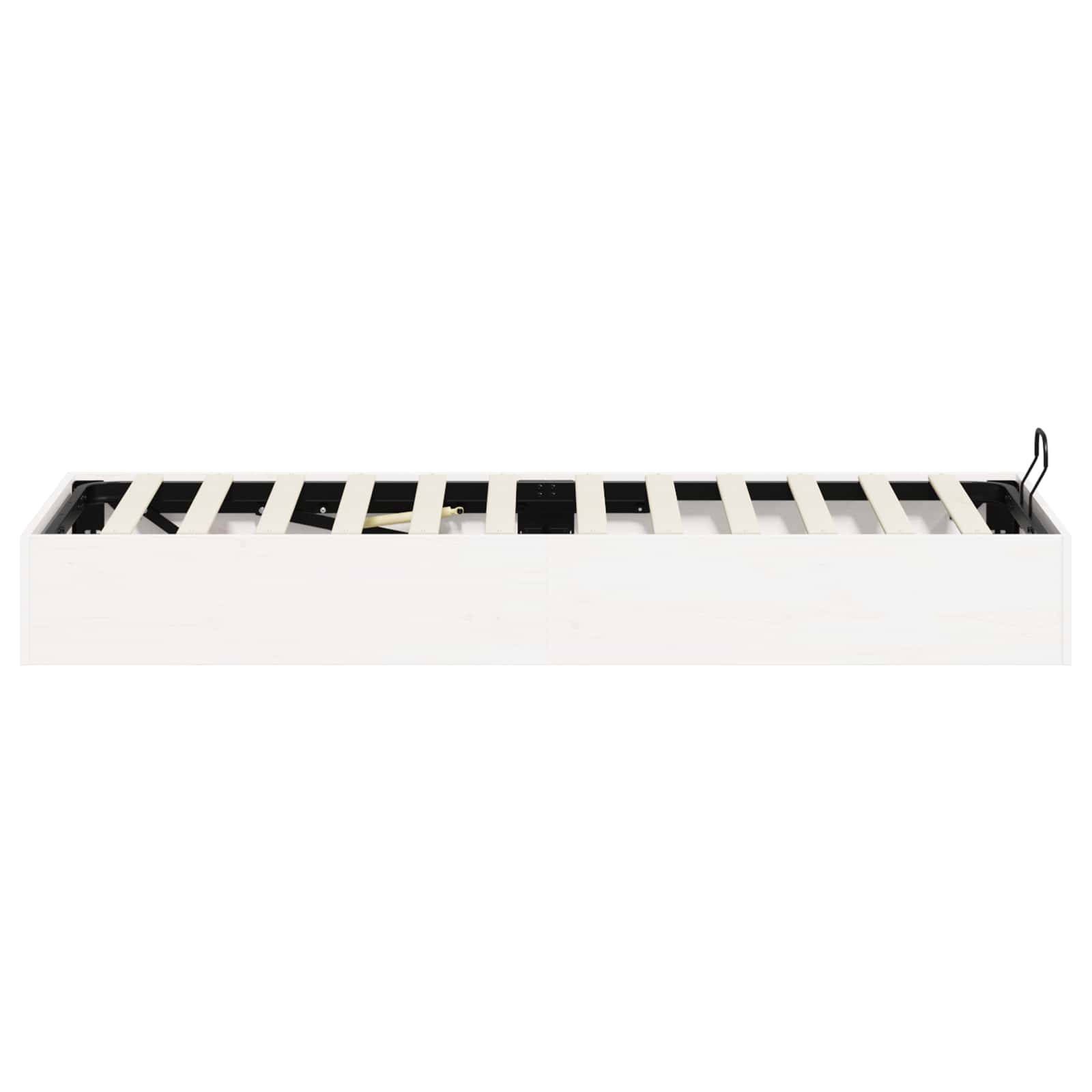 Ottoman Bedframe met Opslag Wit 90 x 200 cm Massief grenenhout