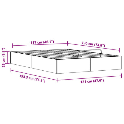 Ottoman Bedframe met Opslag Naturel 120 x 190 cm