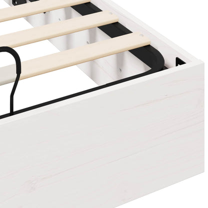 Ottoman Bedframe met Opslag Wit 120 x 190 cm Massief grenenhout