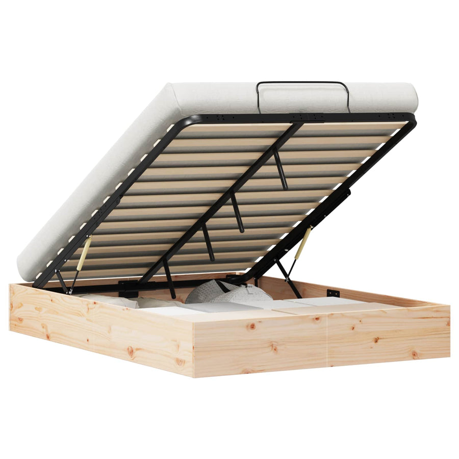 Ottoman Bedframe met Opslag Naturel 135 x 190 cm