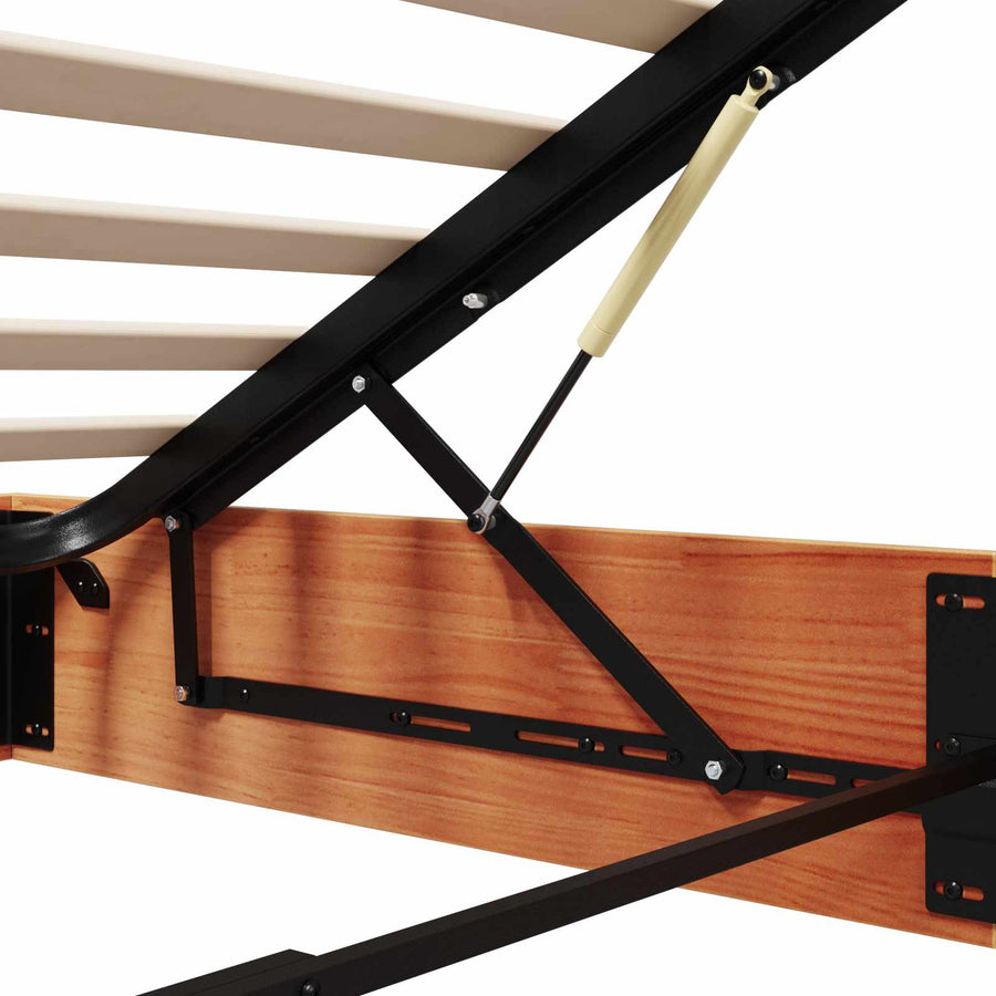 Ottoman Bedframe met Opslag Waskleur Bruin 135 x 190 cm