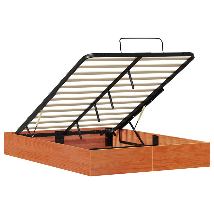 Ottoman Bedframe met Opslag Waskleur Bruin 135 x 190 cm