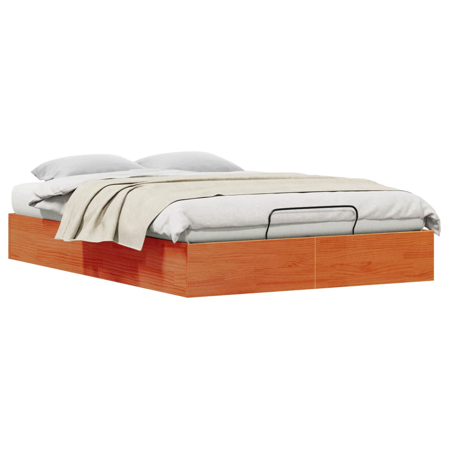 Ottoman Bedframe met Opslag Waskleur Bruin 135 x 190 cm