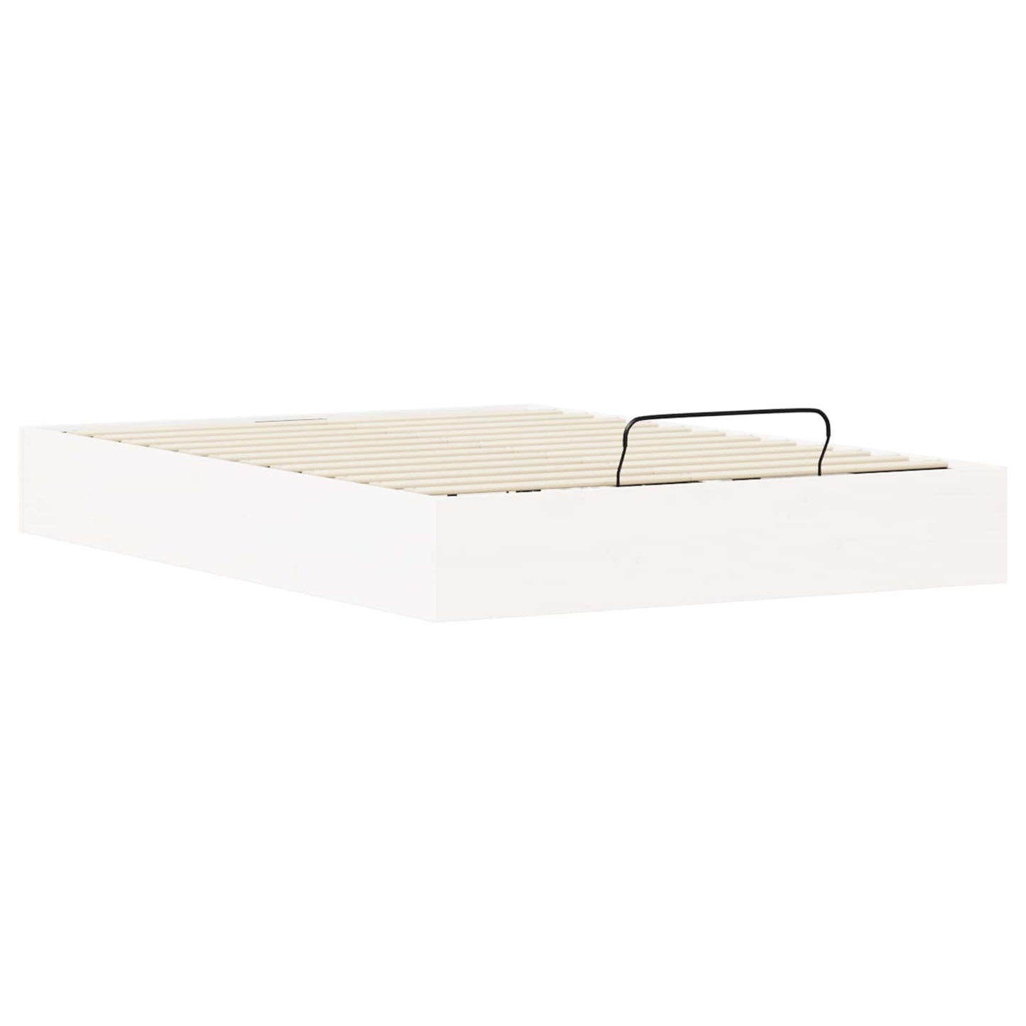 Ottoman Bedframe met Opslag Wit 140 x 190 cm Massief grenenhout