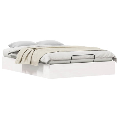 Ottoman Bedframe met Opslag Wit 120 x 200 cm Massief grenenhout