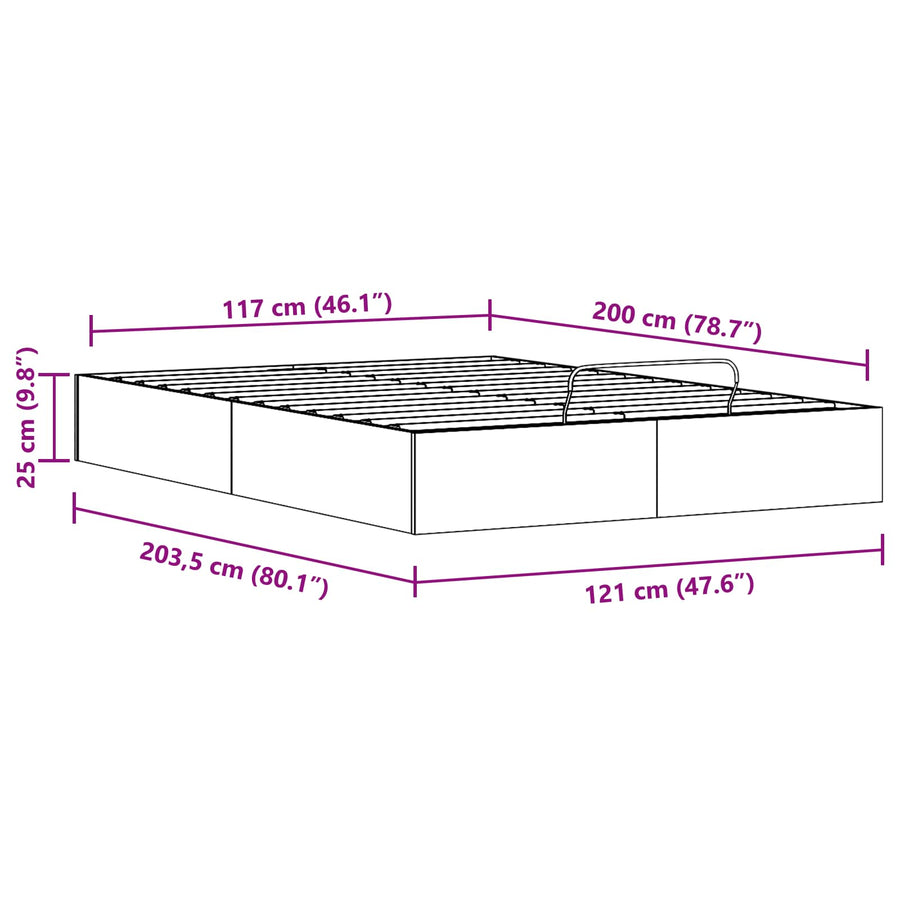 Ottoman Bedframe met Opslag Waskleur Bruin 120 x 200 cm