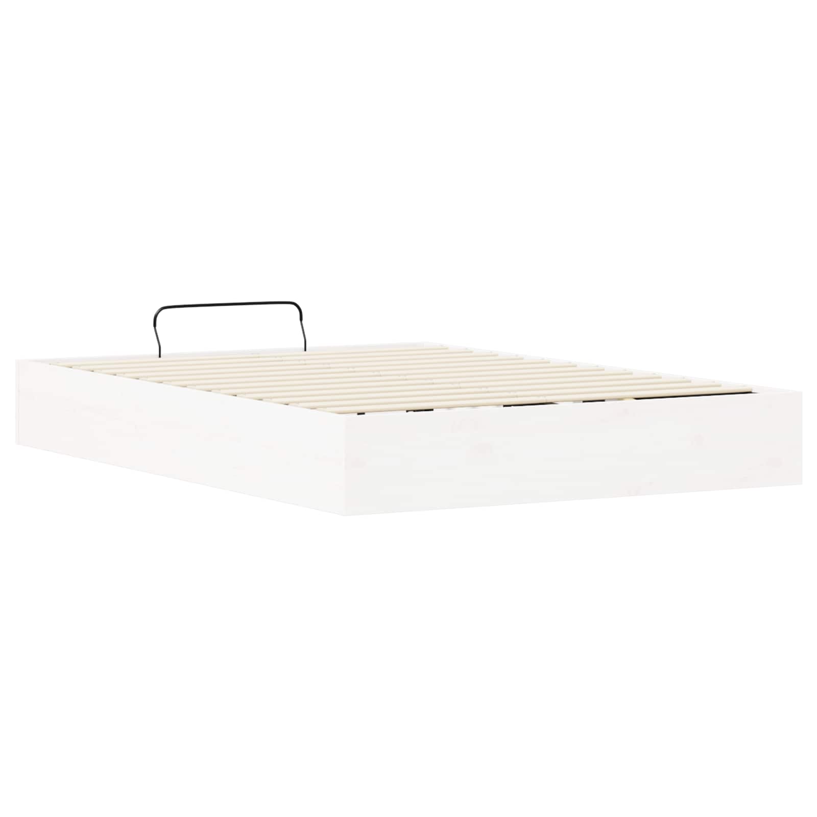 Ottoman Bedframe met Opslag Wit 150 x 200 cm Massief grenenhout