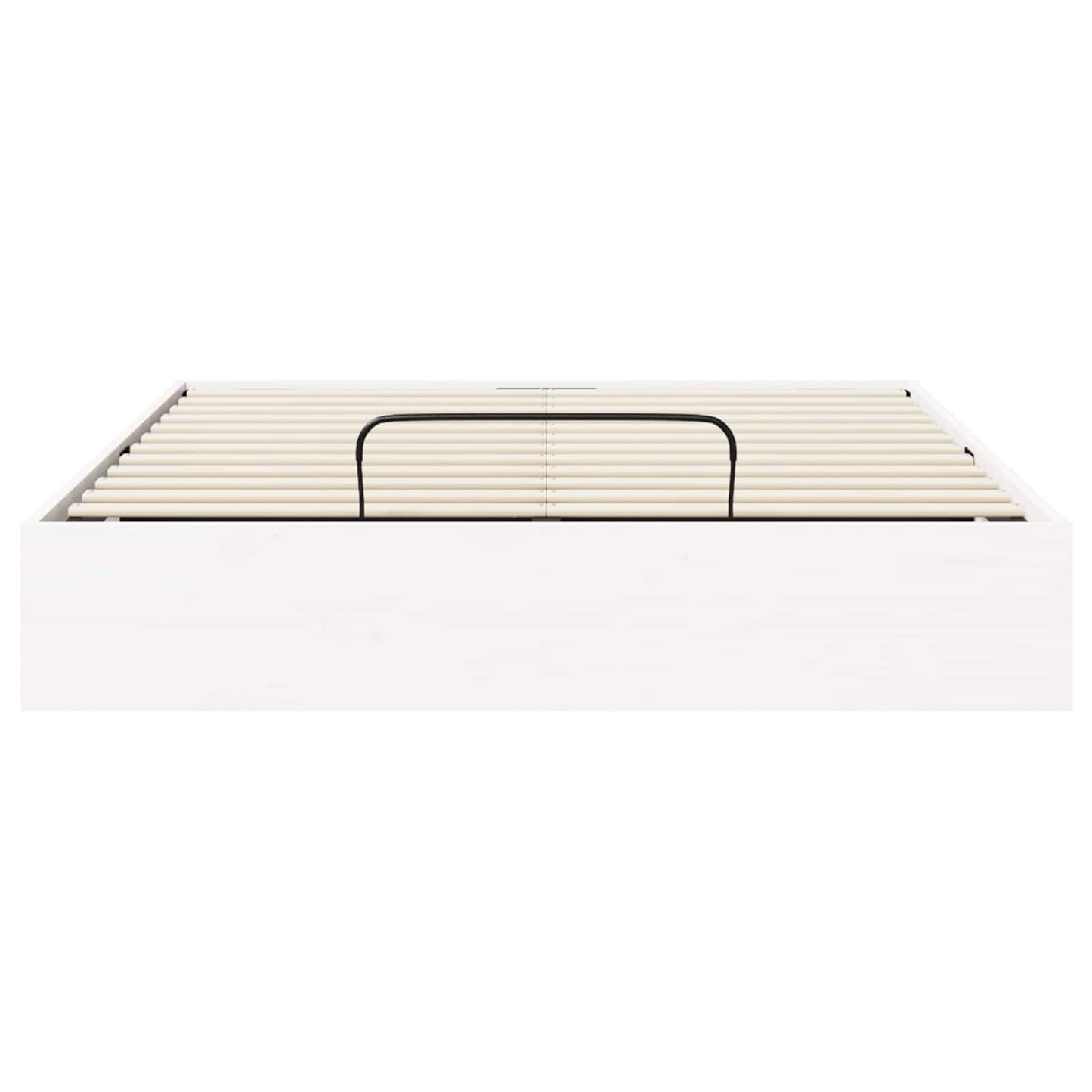 Ottoman Bedframe met Opslag Wit 150 x 200 cm Massief grenenhout
