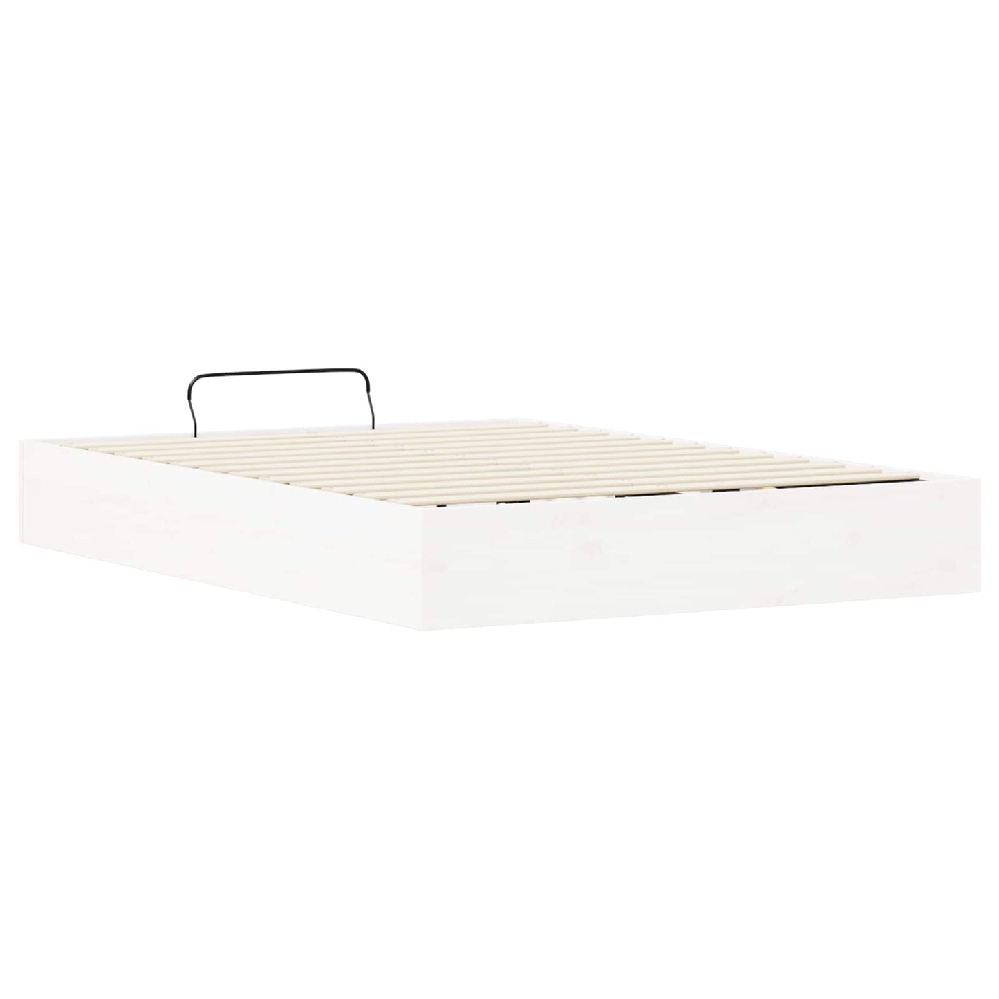 Ottoman Bedframe met Opslag Wit 160 x 200 cm Massief grenenhout