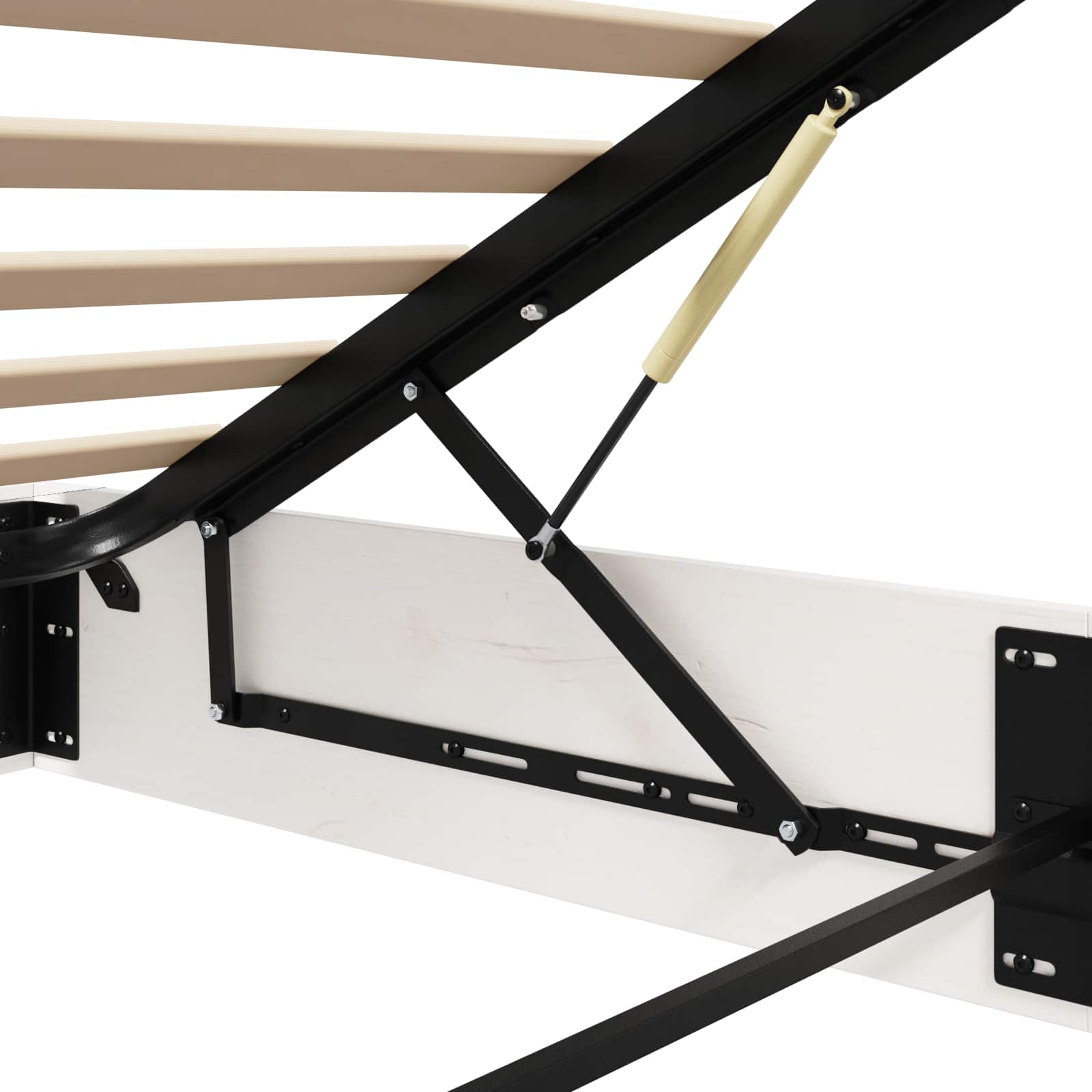 Ottoman Bedframe met Opslag Wit 180 x 200 cm Massief grenenhout