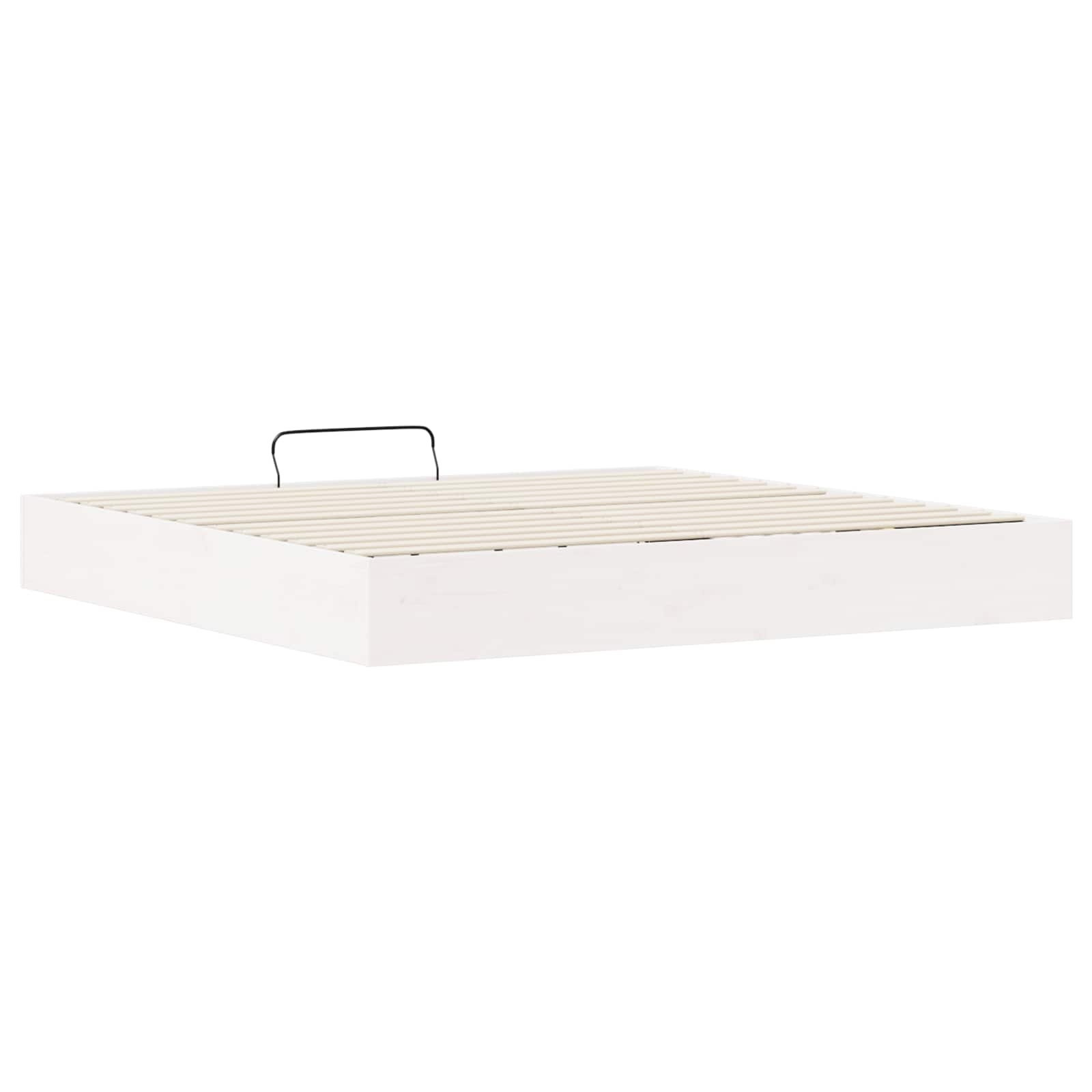 Ottoman Bedframe met Opslag Wit 180 x 200 cm Massief grenenhout