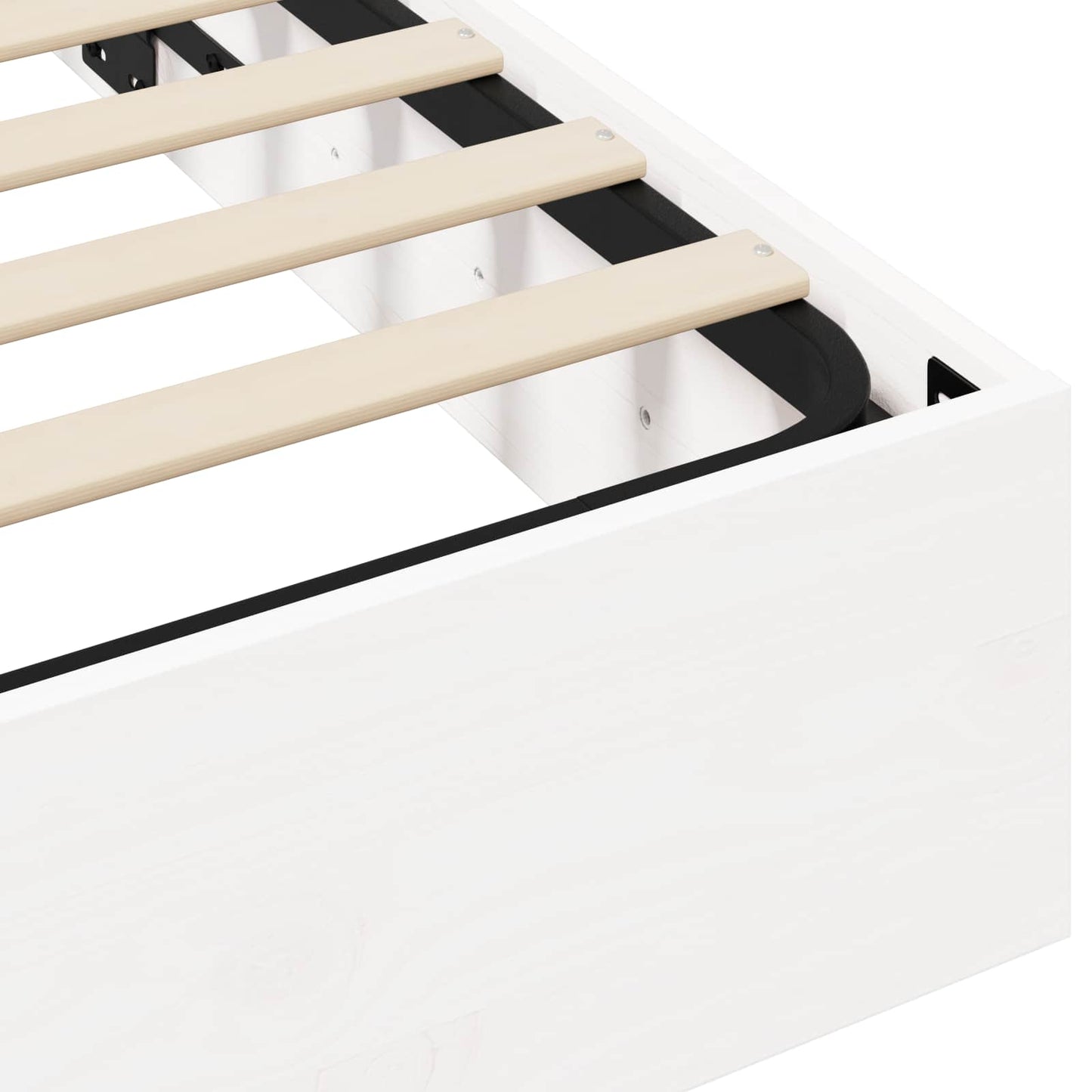 Ottoman Bedframe met Opslag Wit 200 x 200 cm Massief grenenhout