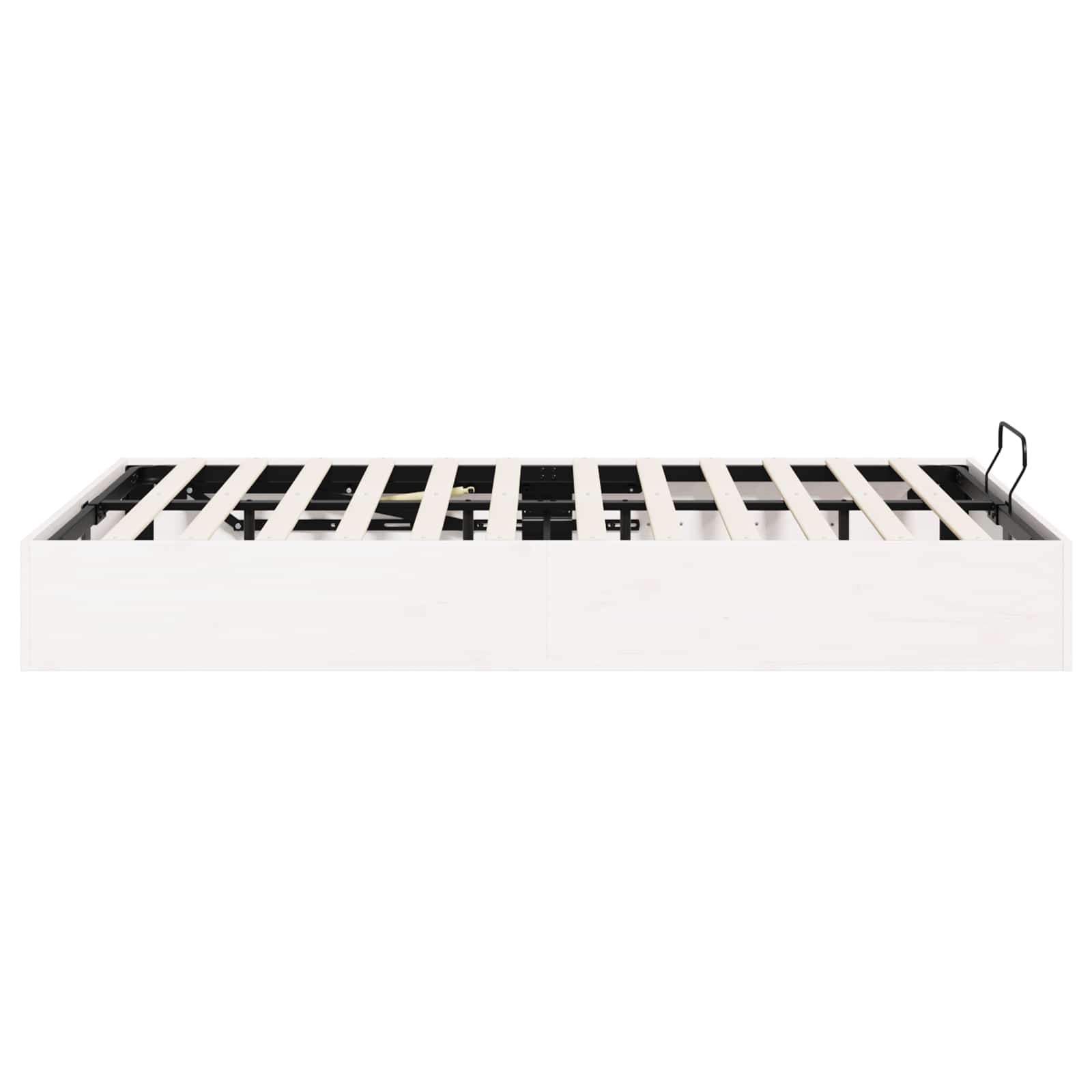 Ottoman Bedframe met Opslag Wit 200 x 200 cm Massief grenenhout