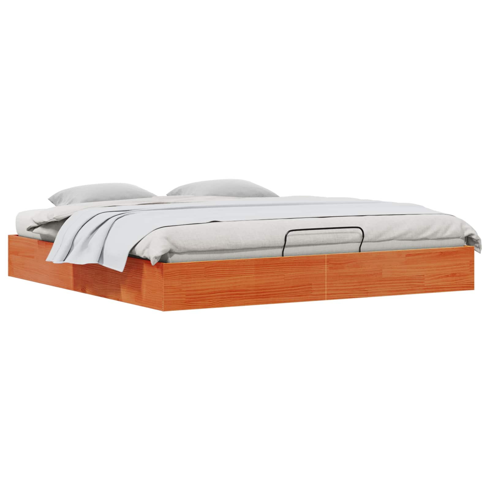 Ottoman Bedframe met Opslag Wasbruin 200 x 200 cm