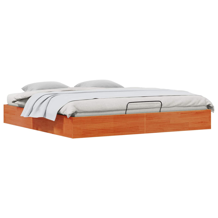 Ottoman Bedframe met Opslag Wasbruin 200 x 200 cm