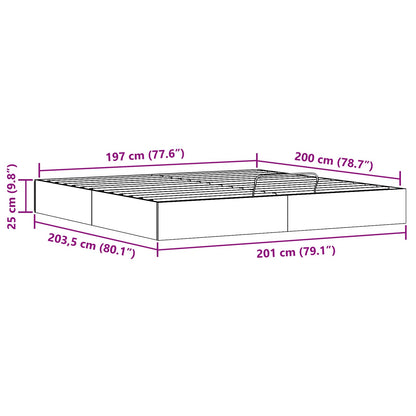 Ottoman Bedframe met Opslag Wasbruin 200 x 200 cm