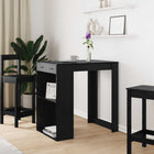 Bar table with drawer Black Oak 102 x 70 x 103.5 cm Engineered wood