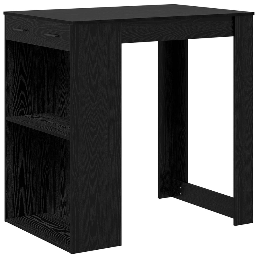 Bartafel met lade Zwart Eiken 102 x 70 x 103,5 cm Bewerkt hout