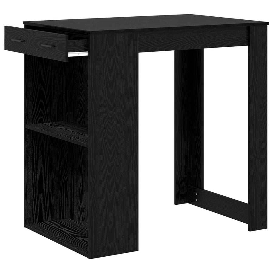Bartafel met lade Zwart Eiken 102 x 70 x 103,5 cm Bewerkt hout